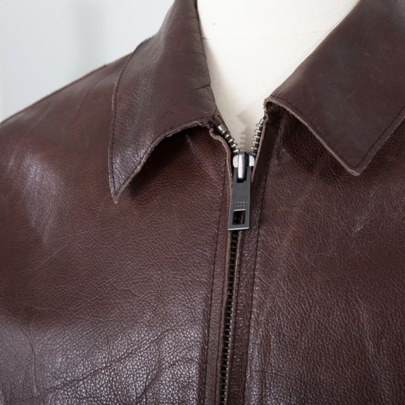 Brown Leather Jacket - Andrew Marc - Picture 2 of 6